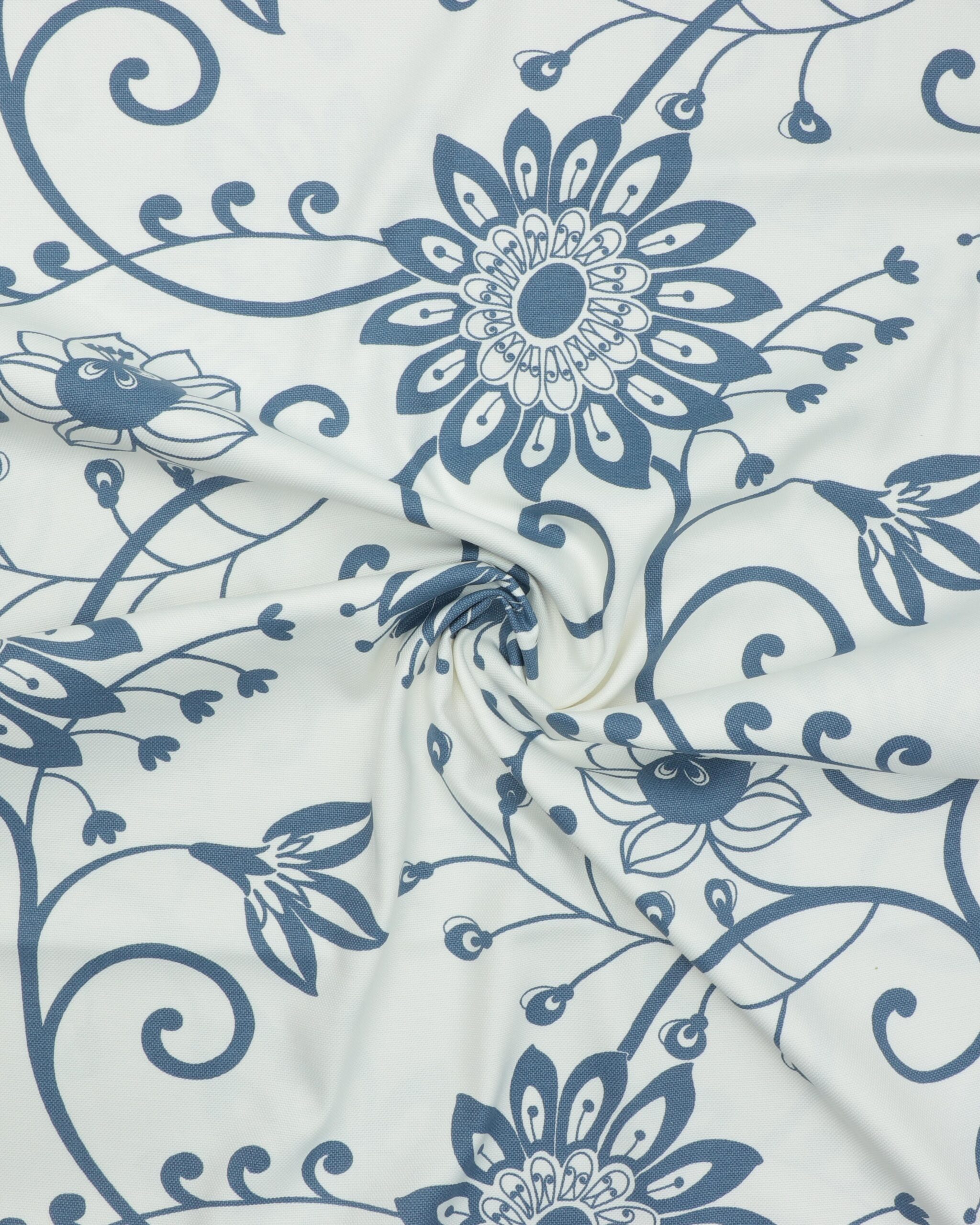 Hvid med blå blomst - Boligtekstil 5 Hvid med blå blomst - Boligtekstil - Billede 3