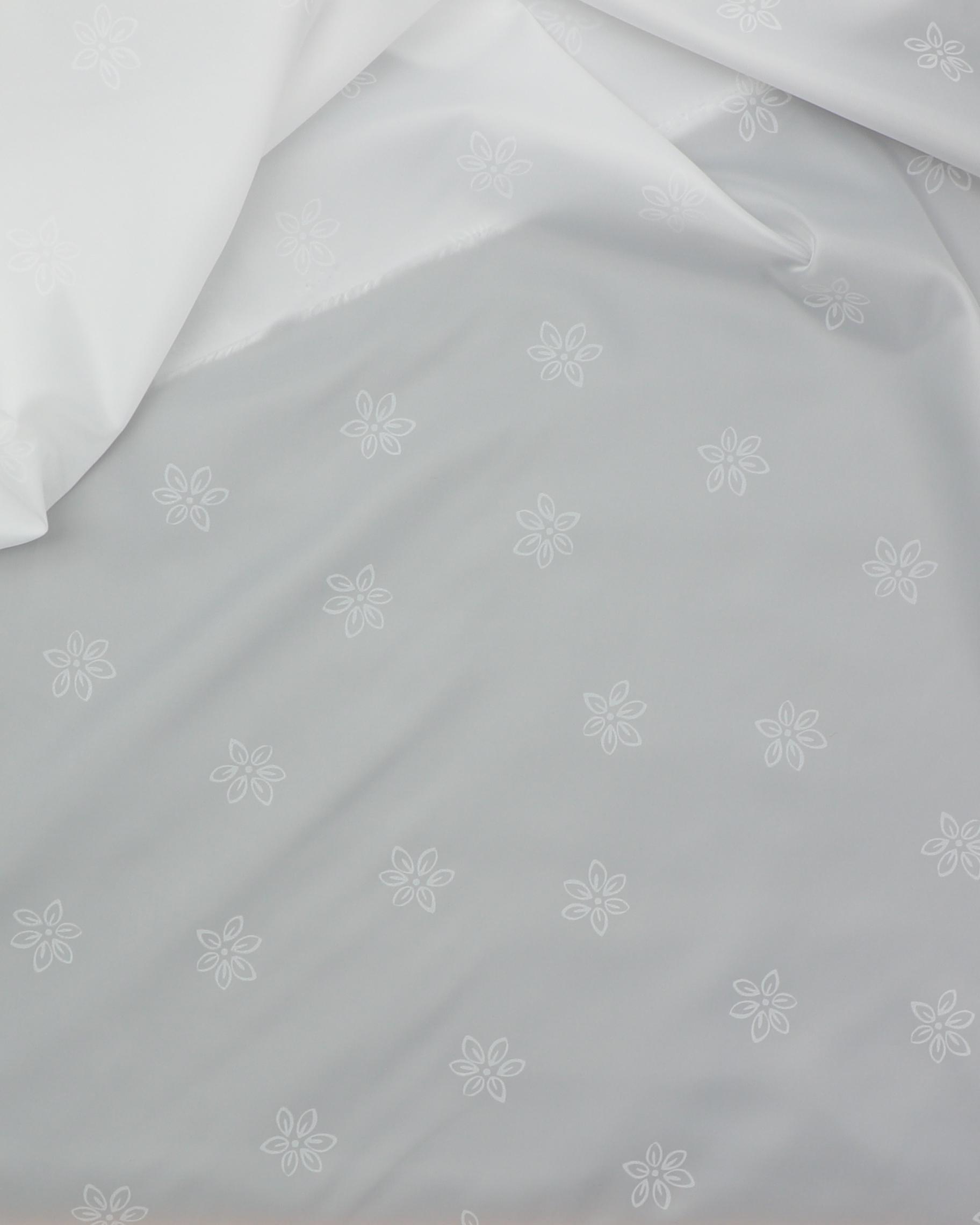 Offwhite med hvid blomst - Bade/bruseforhæng 3 Offwhite med hvid blomst - Bade/bruseforhæng