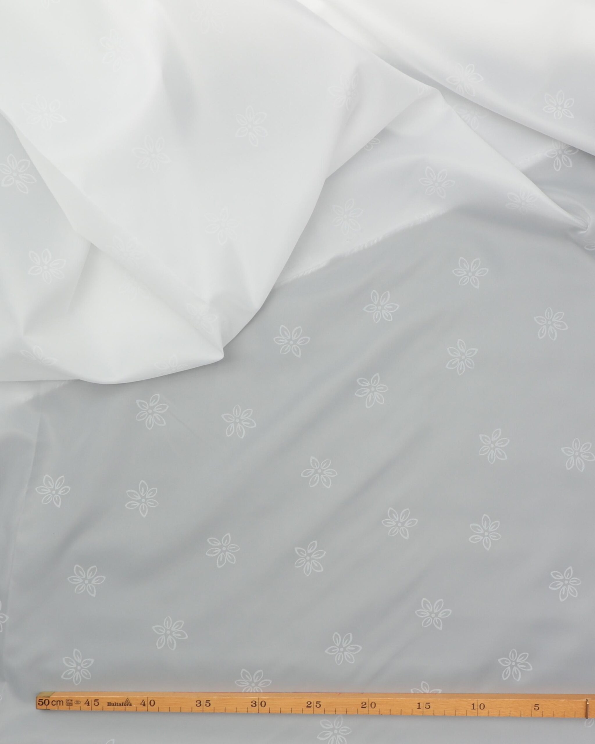 Offwhite med hvid blomst - Bade/bruseforhæng 4 Offwhite med hvid blomst - Bade/bruseforhæng - Billede 2