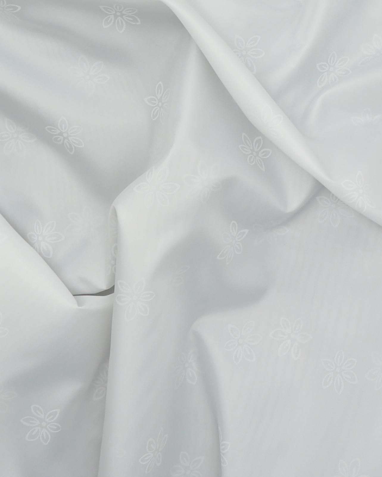 Offwhite med hvid blomst - Bade/bruseforhæng 5 Offwhite med hvid blomst - Bade/bruseforhæng - Billede 3