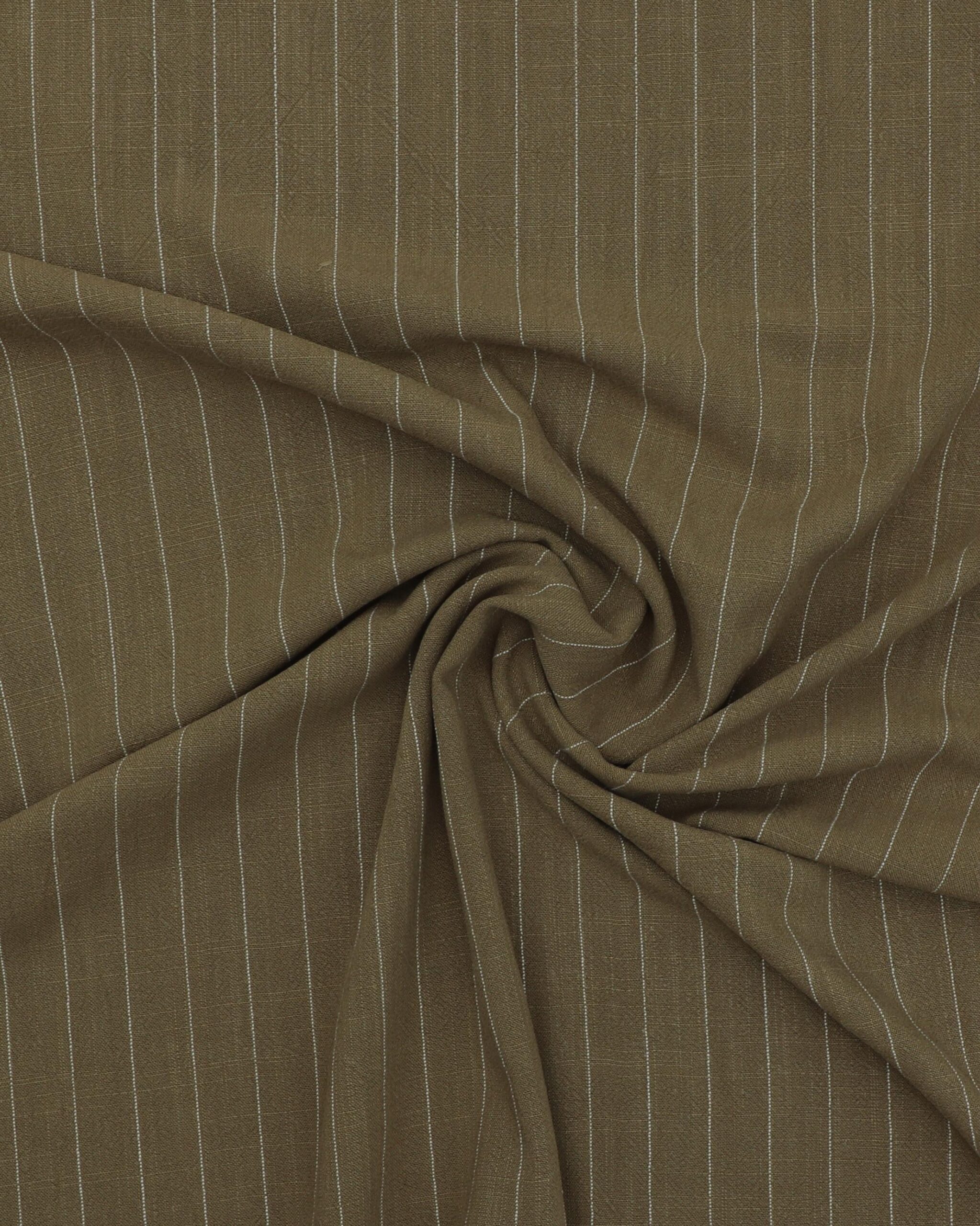Mosgrøn m. tynd hvid stribe - Viskose/hør 5 Mosgrøn m. tynd hvid stribe - Viskose/hør - Billede 3