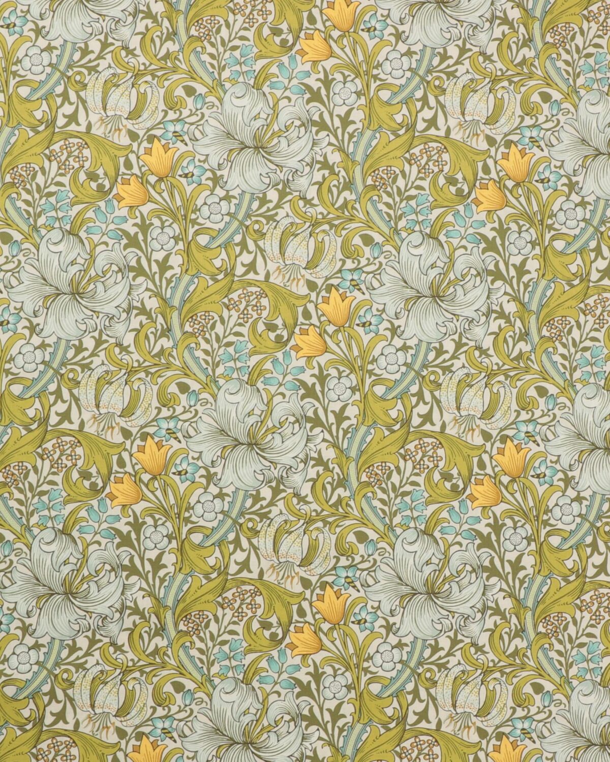 Golden Lily, grøn, sart blå. gul - William Morris