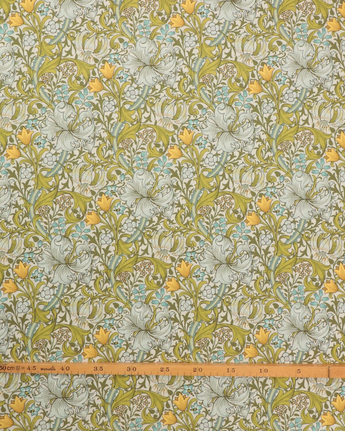 Golden Lily, grøn, sart blå. gul - William Morris - Billede 2