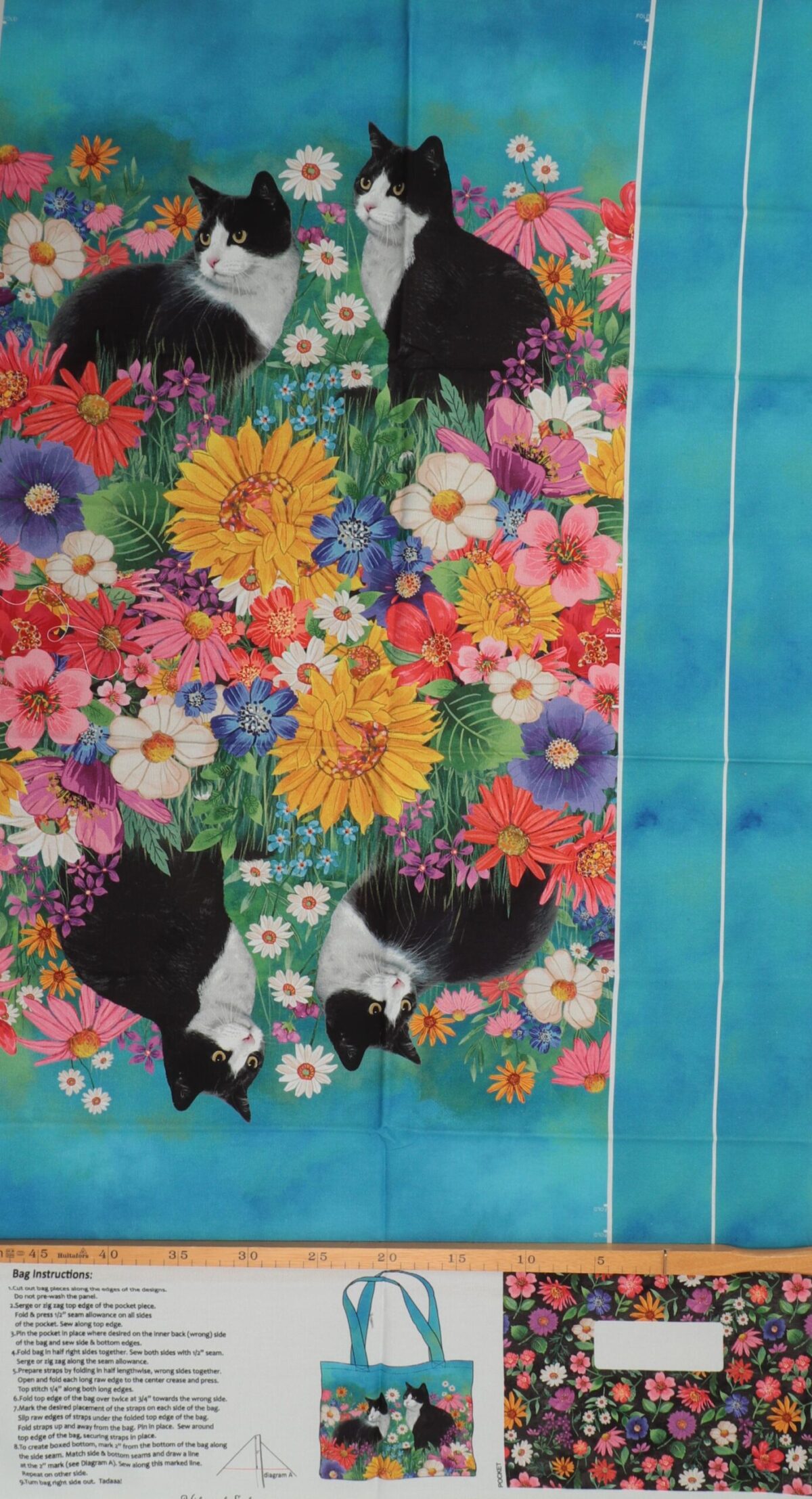 Katte blandt blomster - Sy et indkøbsnet - Billede 2