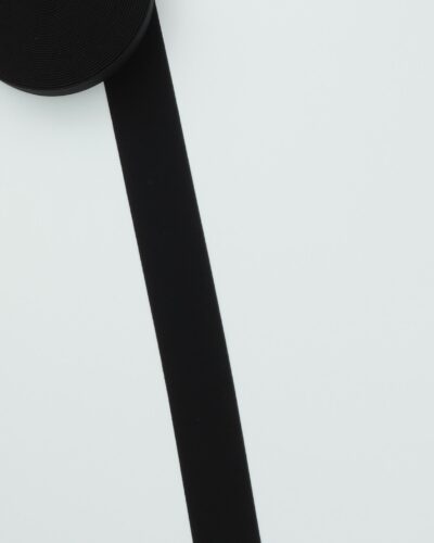 Ensfarvet blød elastik - 40 mm - Sort