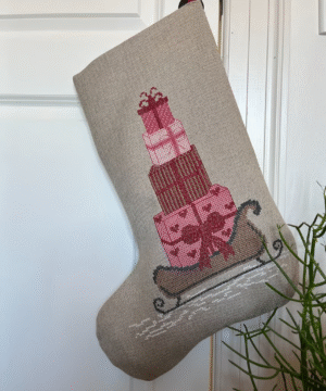 Stocking with red gifts - ca. 52x37 cm