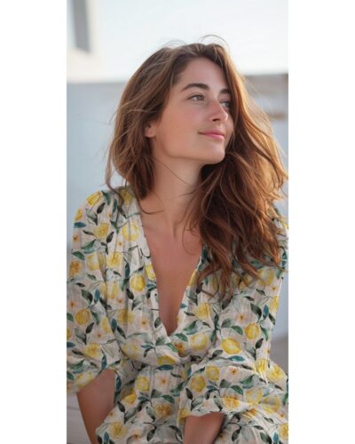 Citroner på stilk - Double Gauze/musselin stof 9 Citroner på stilk - Double Gauze/musselin stof