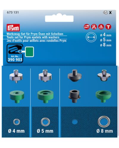 Prym værktøj til snørehuller, ø 4 mm, 5 mm, 8 mm