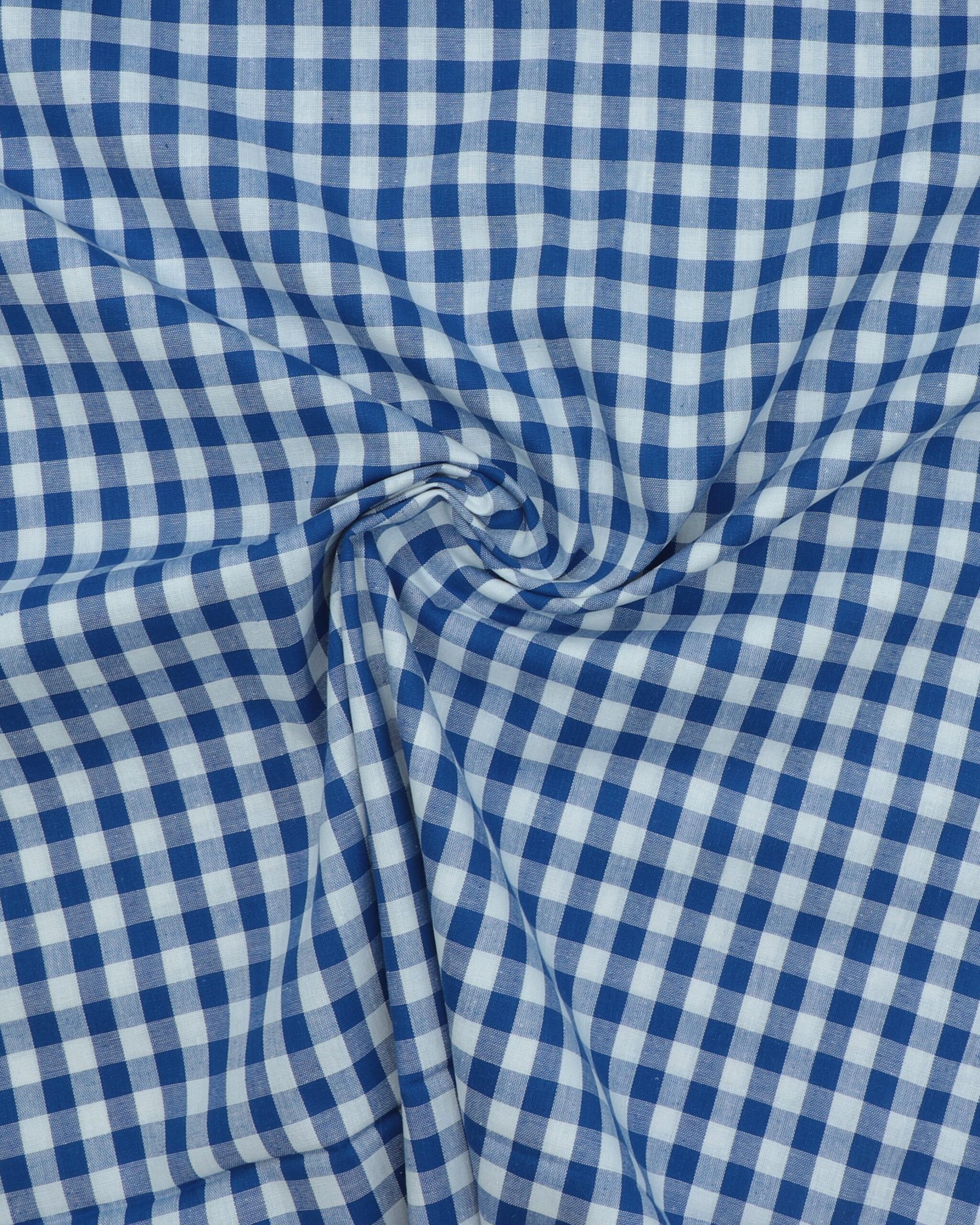 Blå/hvid 10x10 mm tern - Bomuld 3 Blå/hvid 10x10 mm tern - Bomuld