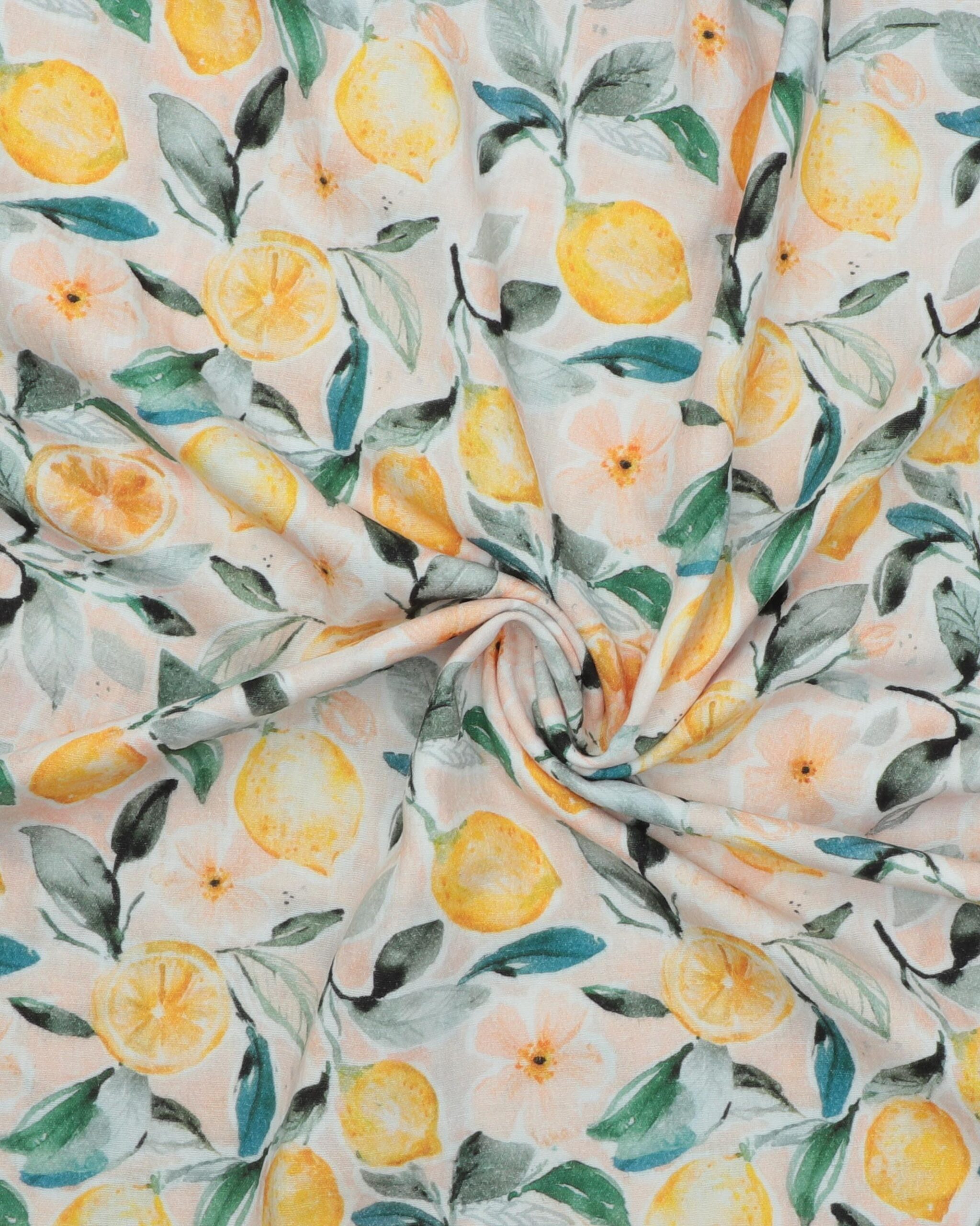 Citroner på stilk - Double Gauze/musselin stof 5 Citroner på stilk - Double Gauze/musselin stof - Billede 3