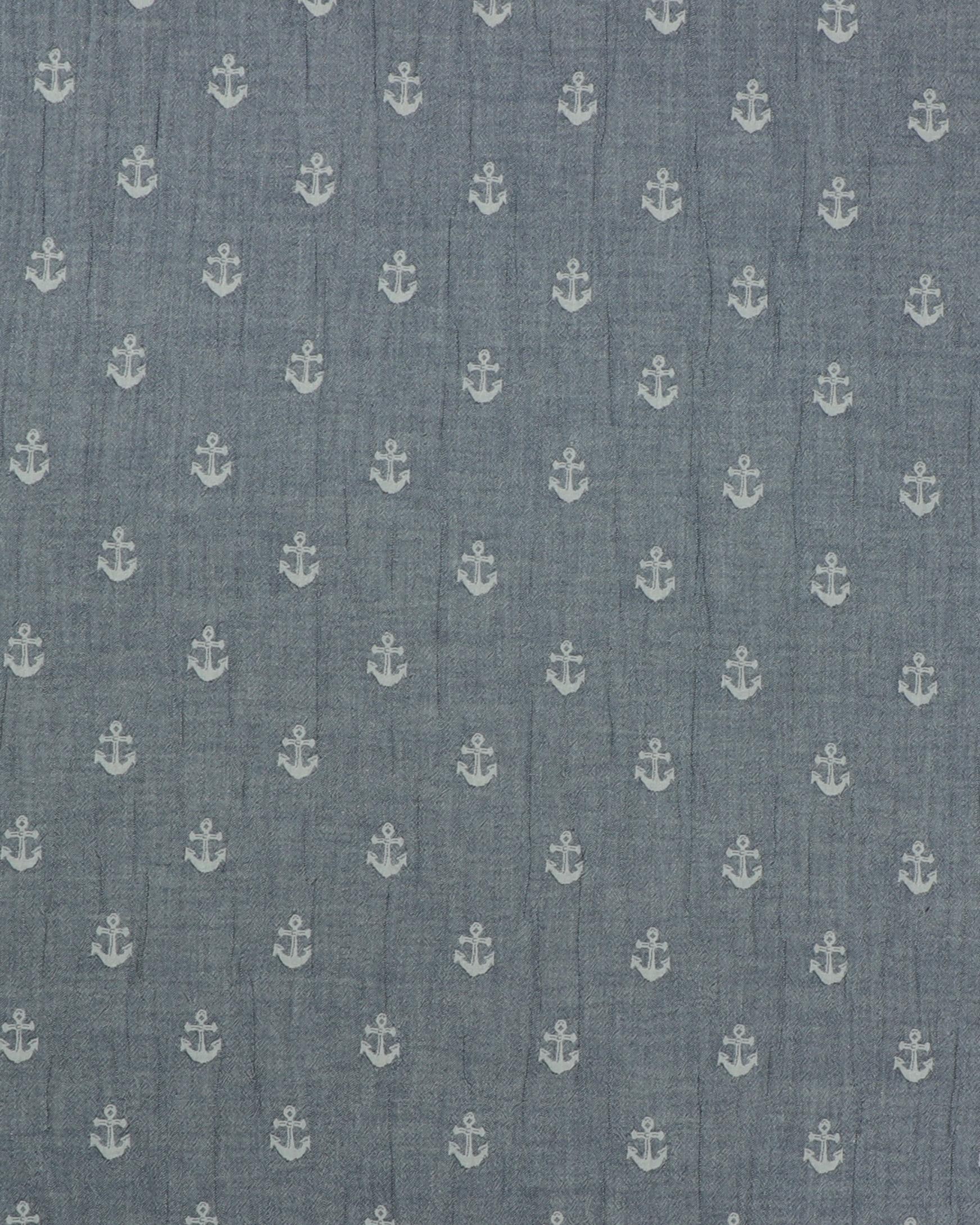 Anker på støvet denimblå - Double Gauze/musselin stof 3 Anker på støvet denimblå - Double Gauze/musselin stof