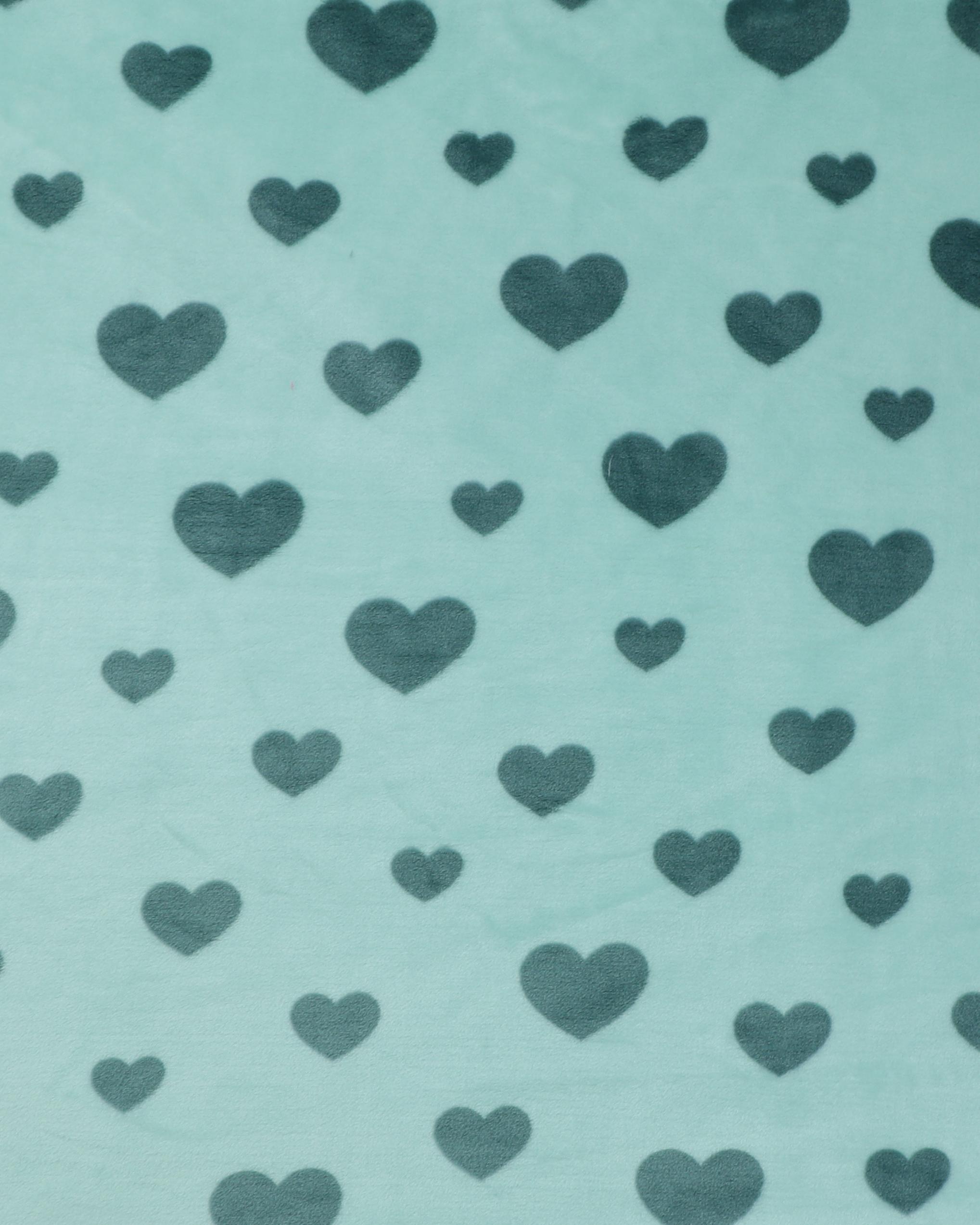 Lysegrøn med grønne hjerter - Microfleece 3 Lysegrøn med grønne hjerter - Microfleece