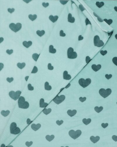 Lysegrøn med grønne hjerter - Microfleece 8 Lysegrøn med grønne hjerter - Microfleece