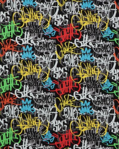 Graffiti rød/gul/grå - Jersey
