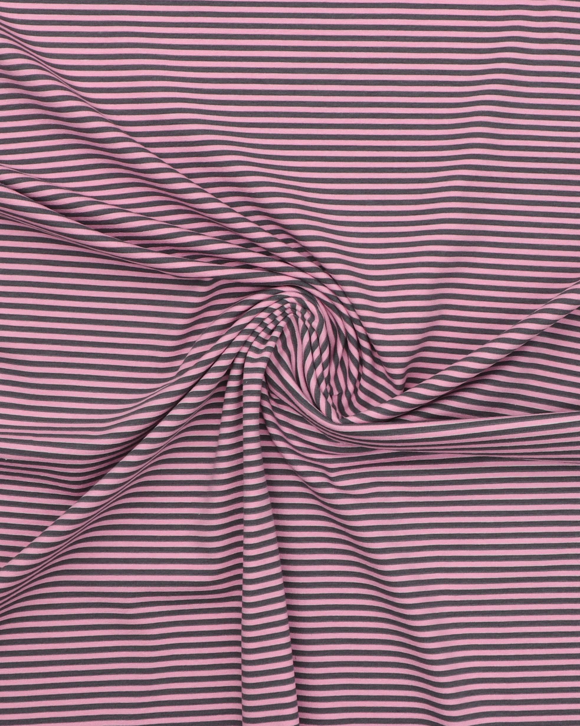 Striber ca. 3 mm, grå/lyserød - Jersey 4 Striber ca. 3 mm, grå/lyserød - Jersey - Billede 2