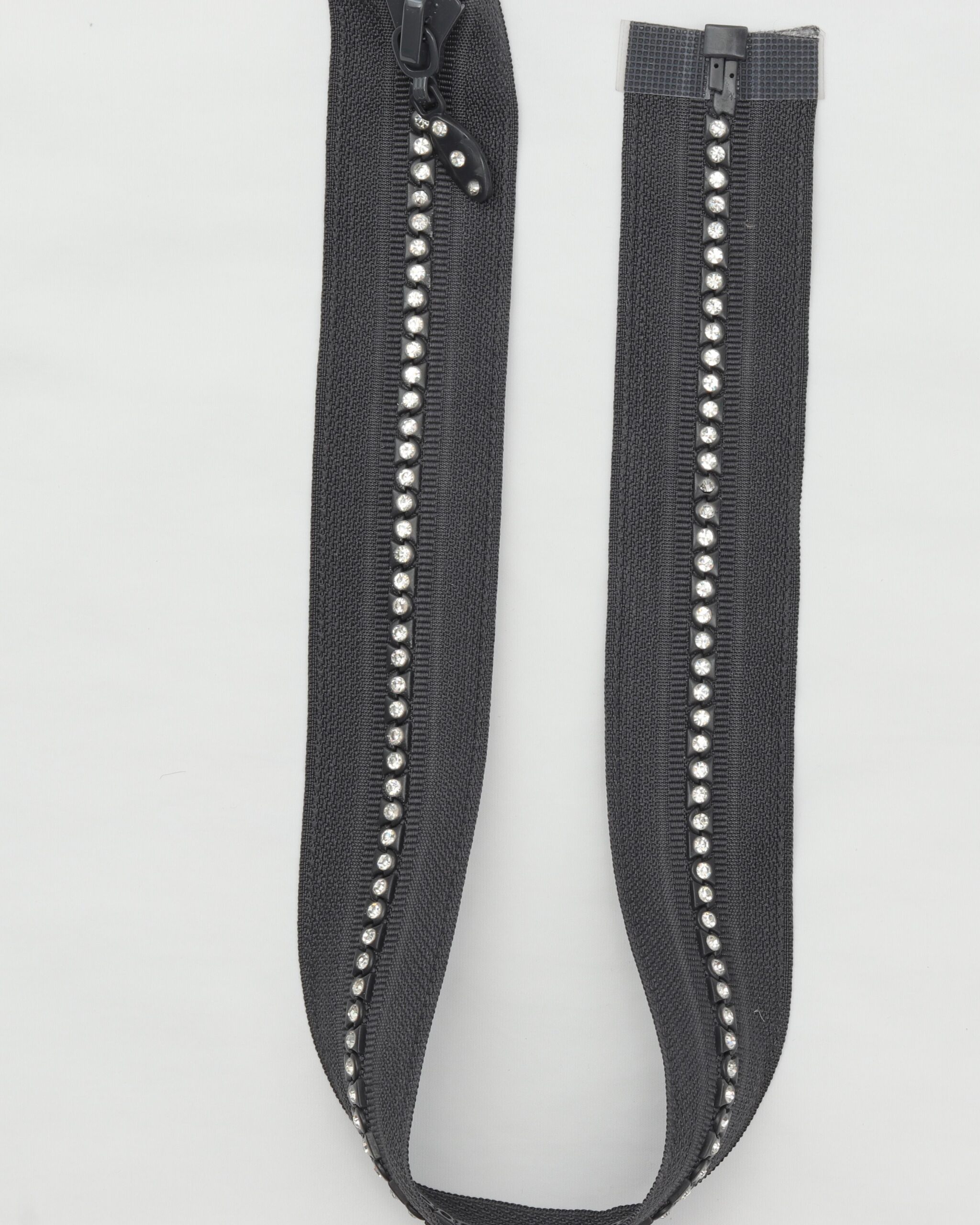 Mørkegrå delbar lynlås med similisten - 45 cm