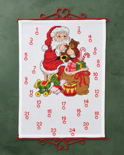 Julemand med bamse - Julekalender  45x60 cm