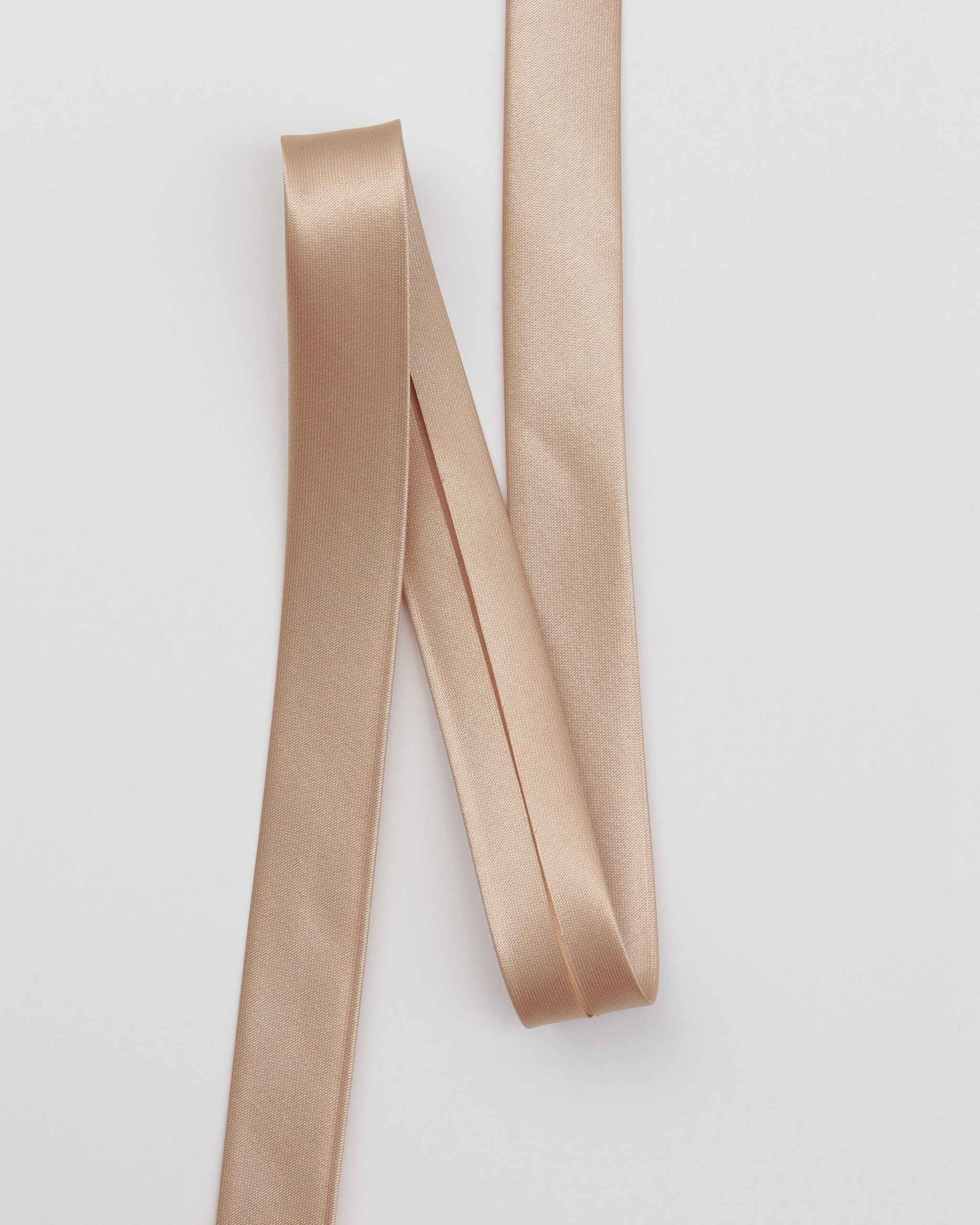 Ensfarvet satin skråbånd 20 mm - Polyester