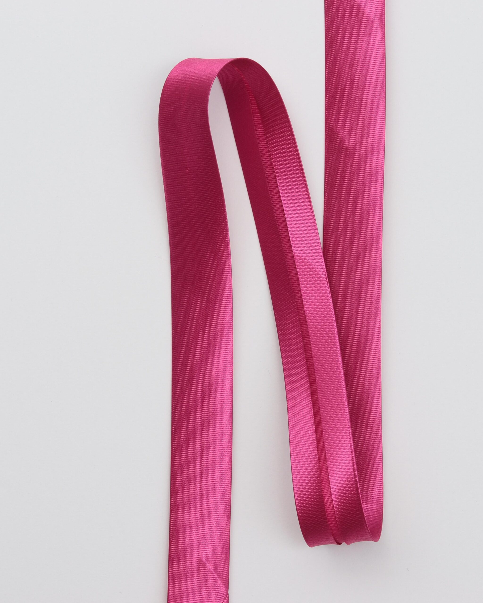 Ensfarvet satin skråbånd 20 mm - Polyester