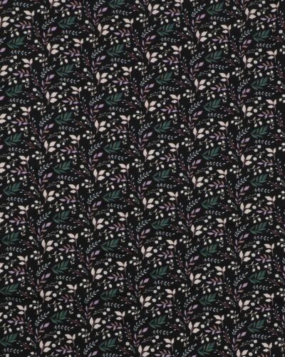 Småblomstret på sort - French Terry