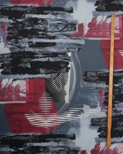 Abstrakt mønster - Bomuld/polyester jersey