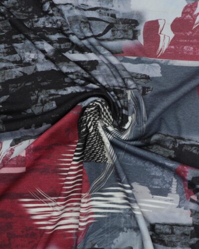 Abstrakt mønster - Bomuld/polyester jersey