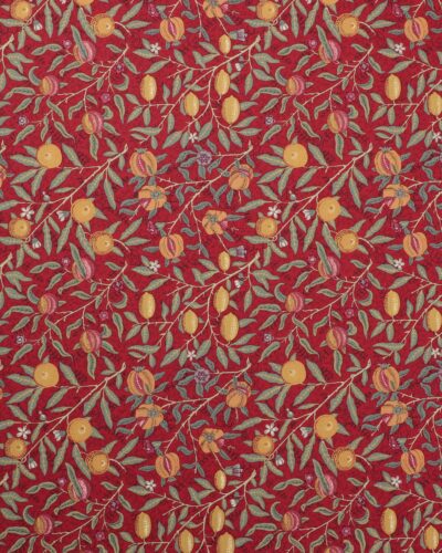 MED fruit, mørkerød bund - William Morris