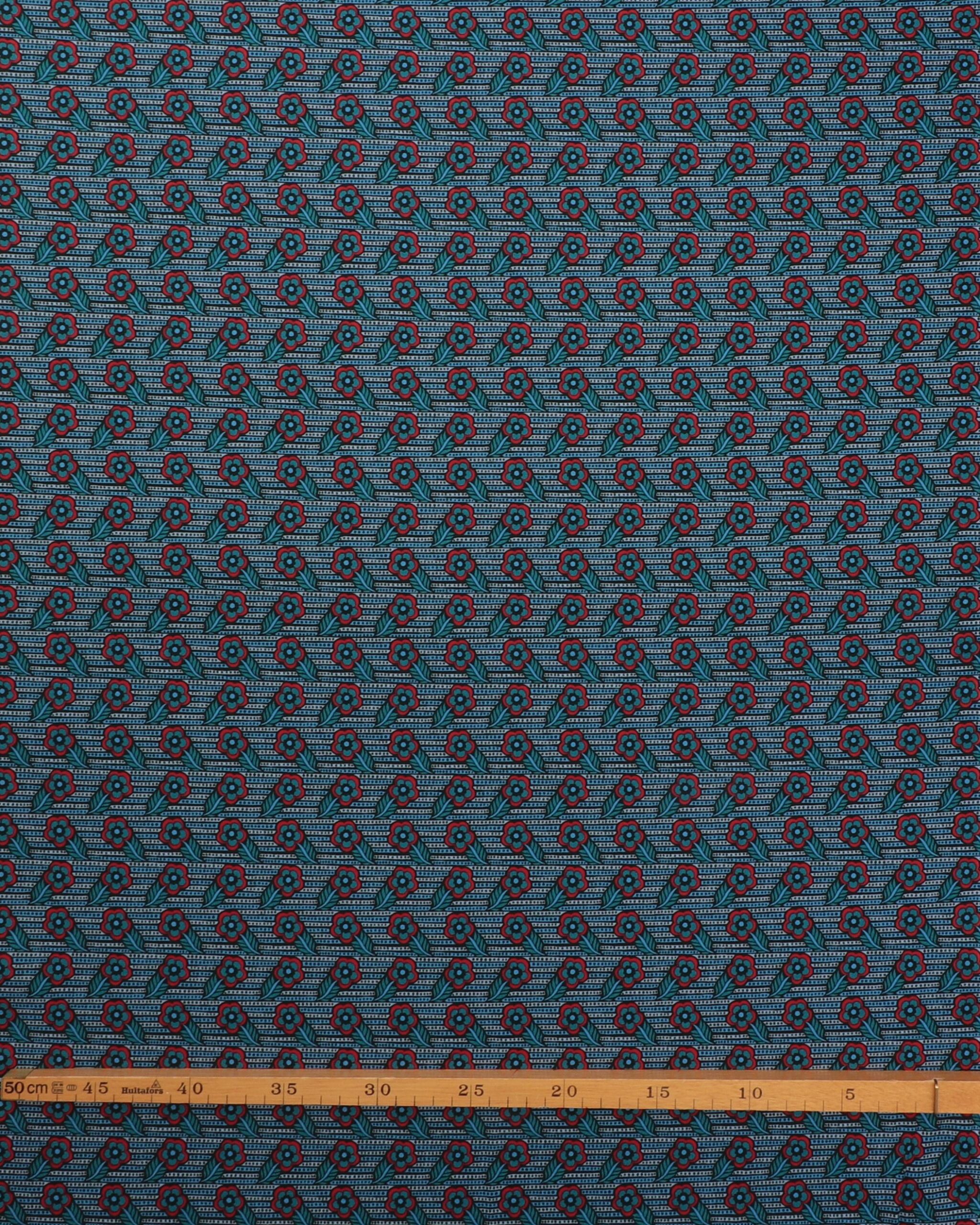 Shooting Star, petrol blomster - Patchwork 4 Shooting Star, petrol blomster - Patchwork - Billede 2
