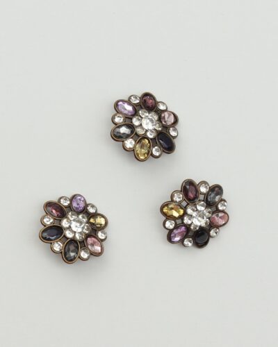 Øjeknap med krystal - 23 mm