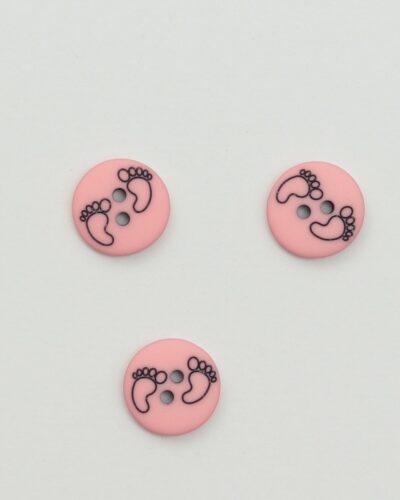 2 huls, lyserød med fødder - 15 mm