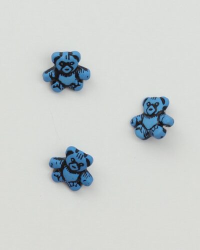 Øjeknap, blå bamse - ca. 14x15 mm