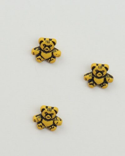 Øjeknap, gul bamse - ca. 14x15 mm