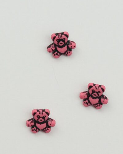 Øjeknap, lyserød bamse - ca. 14x15 mm