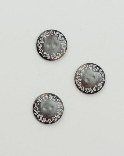 2 huls, grå farver m. hvidt mønster - 20 mm