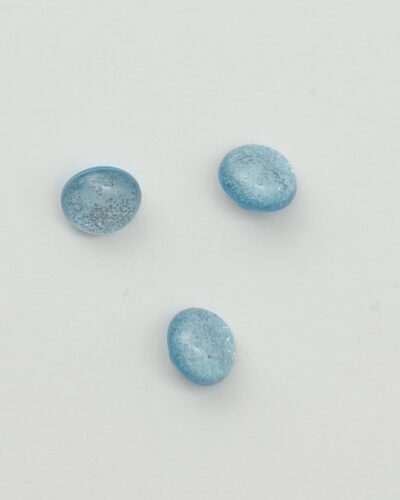 Øjeknap, lyseblå m. sølvglimmer - 15 mm