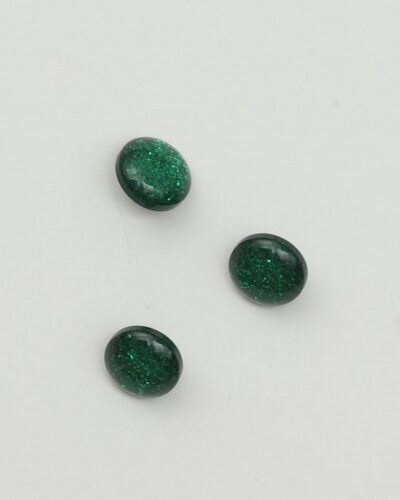 Øjeknap, mørkegrøn m. glimmer - 15 mm