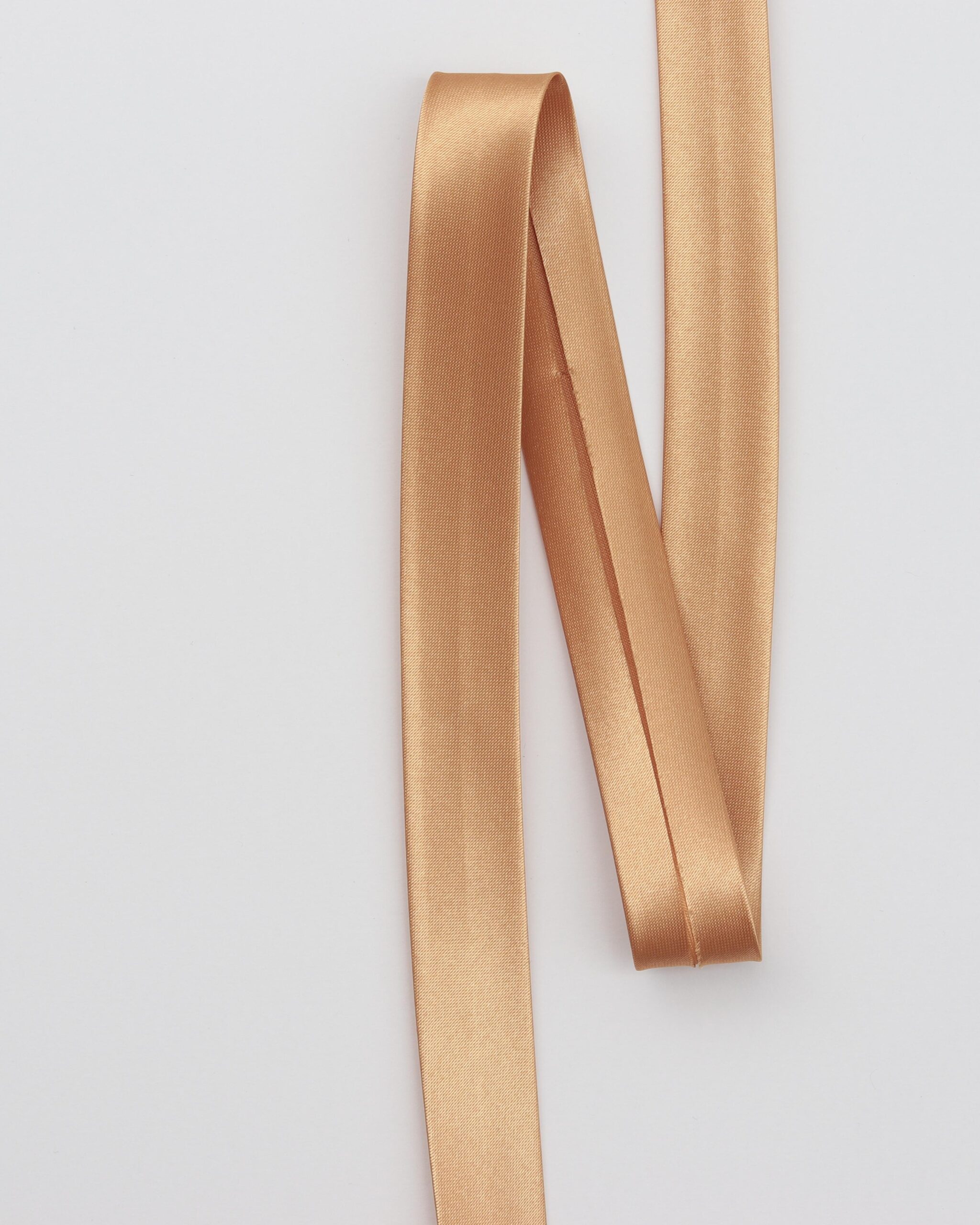 Ensfarvet satin skråbånd 20 mm - Polyester