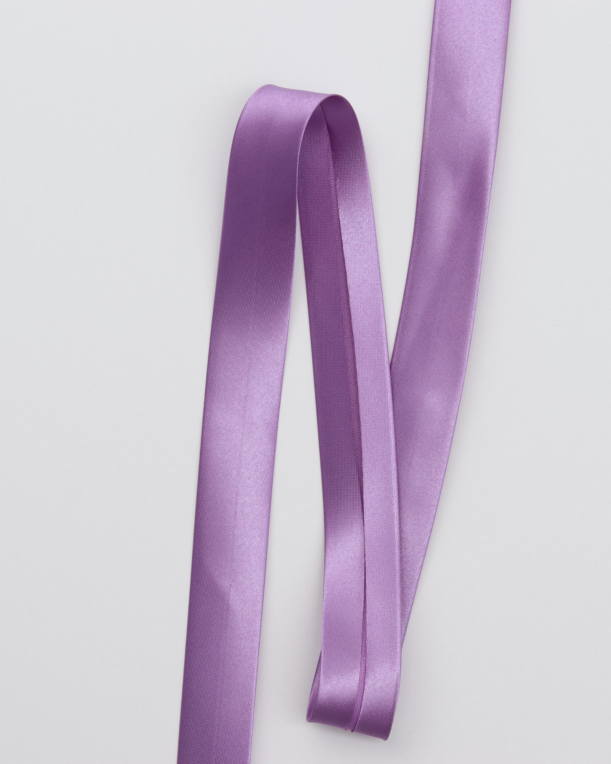 Ensfarvet satin skråbånd 20 mm - Polyester