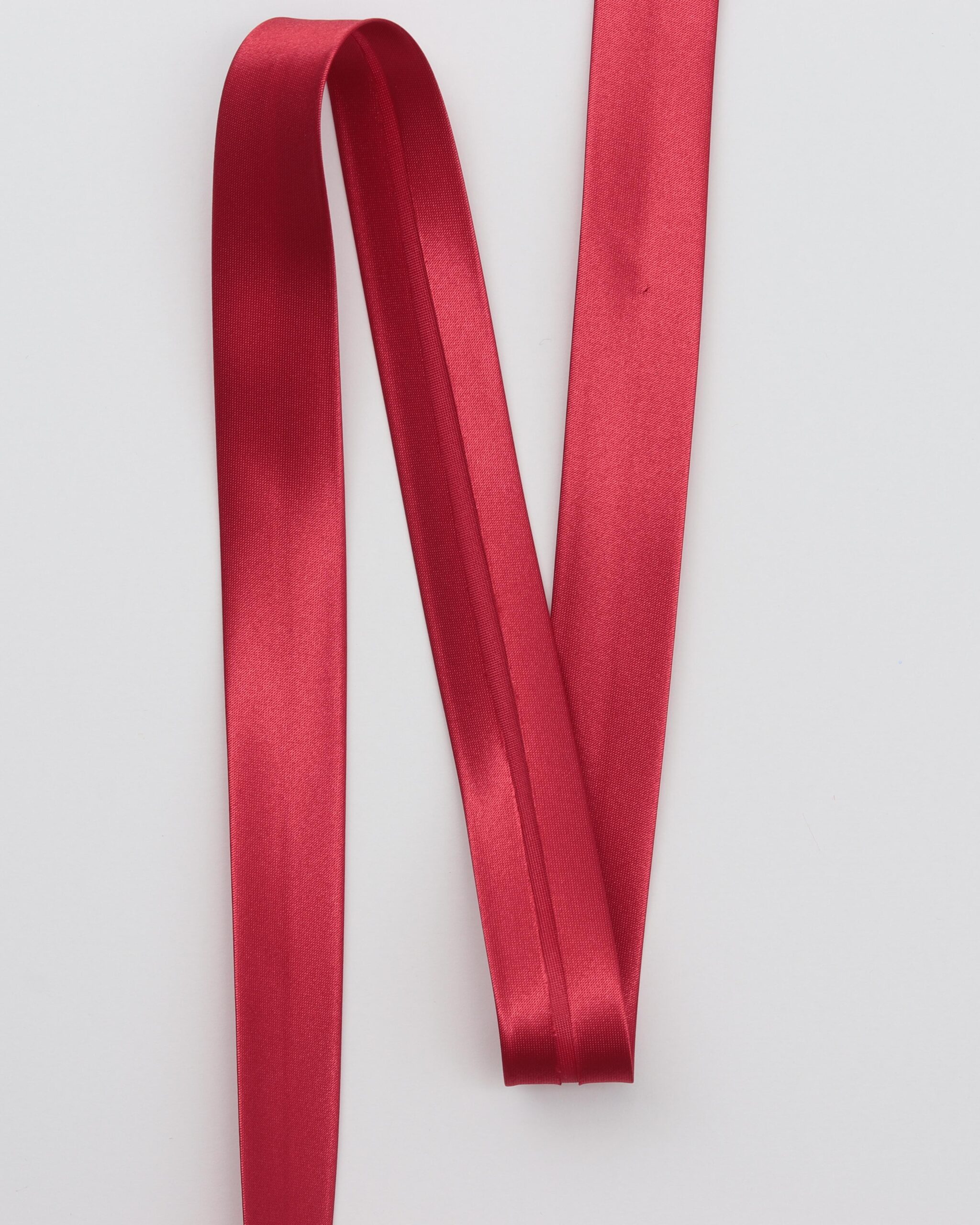 Ensfarvet satin skråbånd 20 mm - Polyester