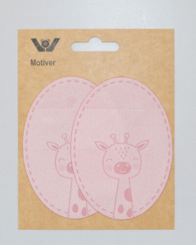 Imiteret ruskind, strygelap - Rosa m. giraf