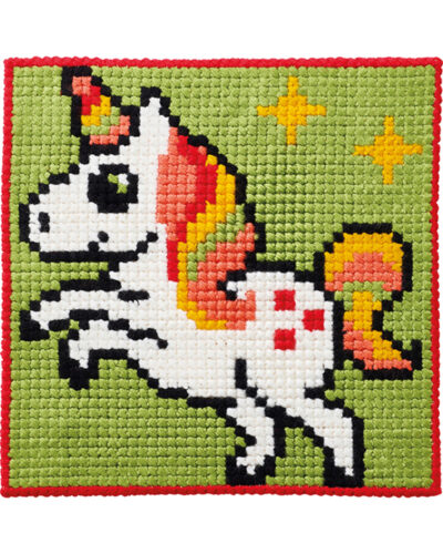 Enhjørning m. stjerner - Kits for kids 25x25 cm