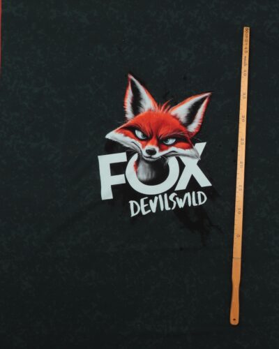 Alternative view of Ræv på mørkegrøn/grøn bund - French Terry