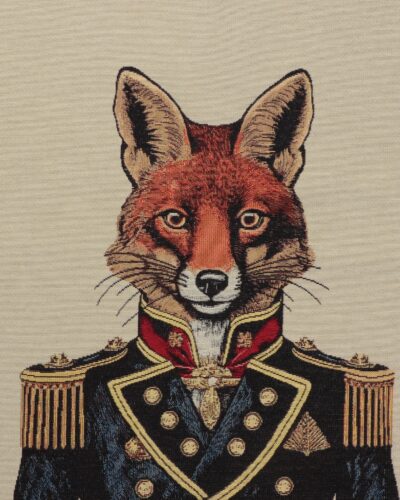 Ræv i uniform, 45x45 cm - Gobelin