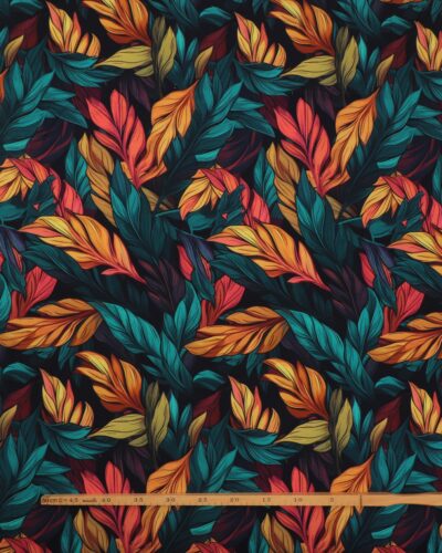 Alternative view of Mønster med blade - French Terry