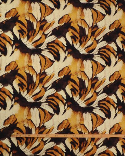 Alternative view of Mønster i gylden karry, creme og mørkebrun - French Terry