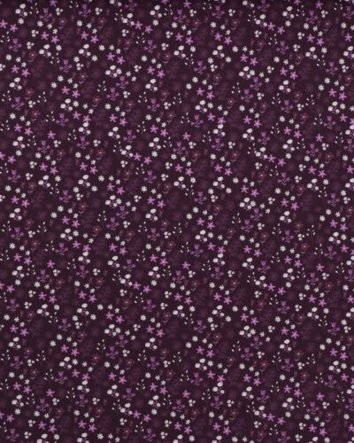 Auberginefarvet bund med små blomster - Jersey