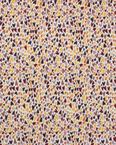 Flødefarvet med hjerter - Rib-jersey