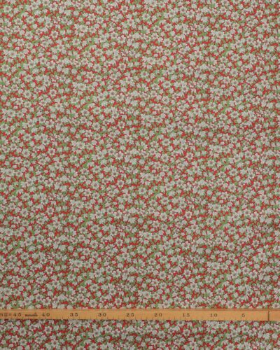 Alternative view of Peaceful poinsettias, småblomstret på rød bund - Liberty