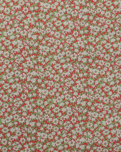 Peaceful poinsettias, småblomstret på rød bund - Liberty