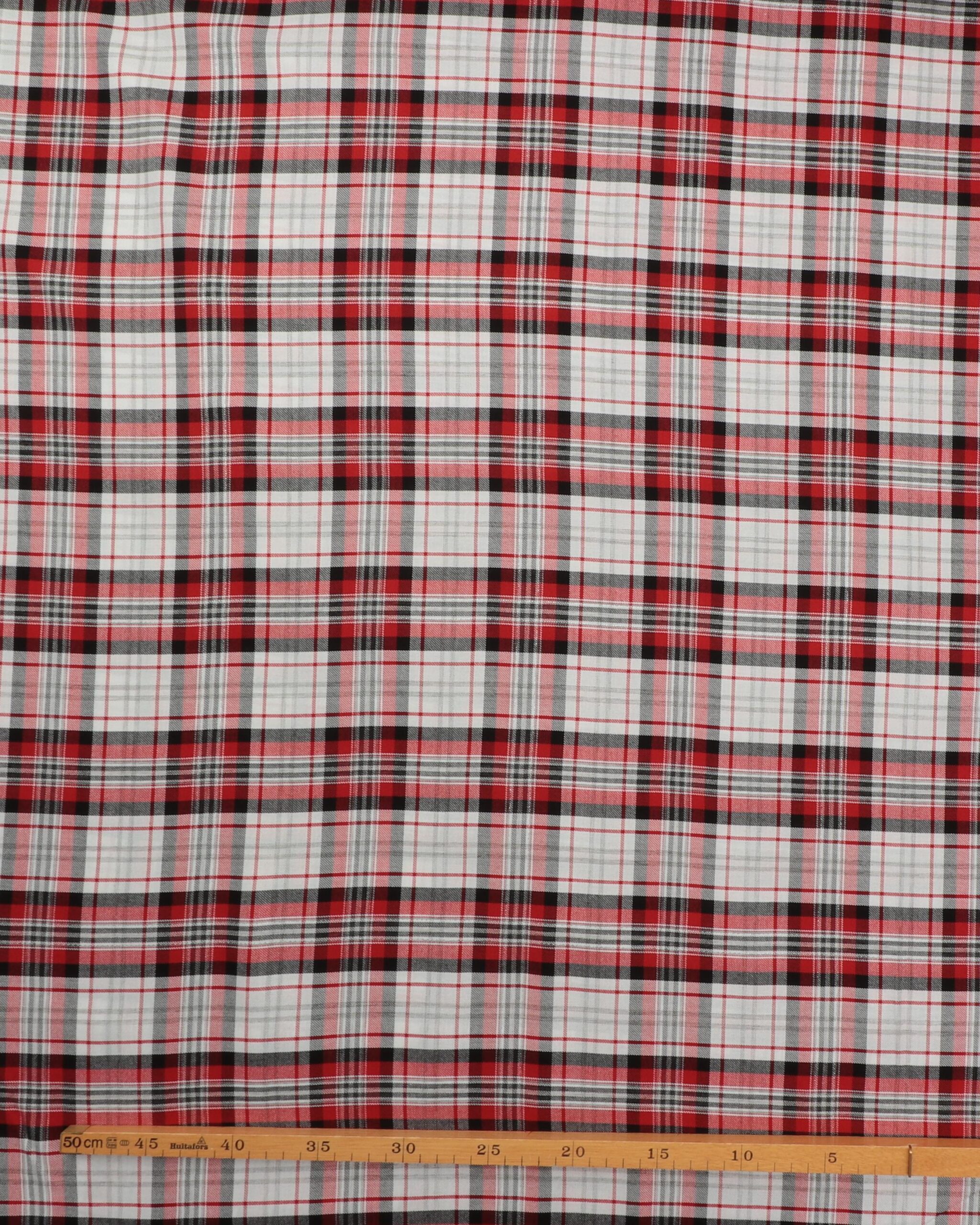 Tern, rød, hvid, sort og lidt sølv - Viskose/polyester/metallic 4 Tern, rød, hvid, sort og lidt sølv - Viskose/polyester/metallic - Billede 2